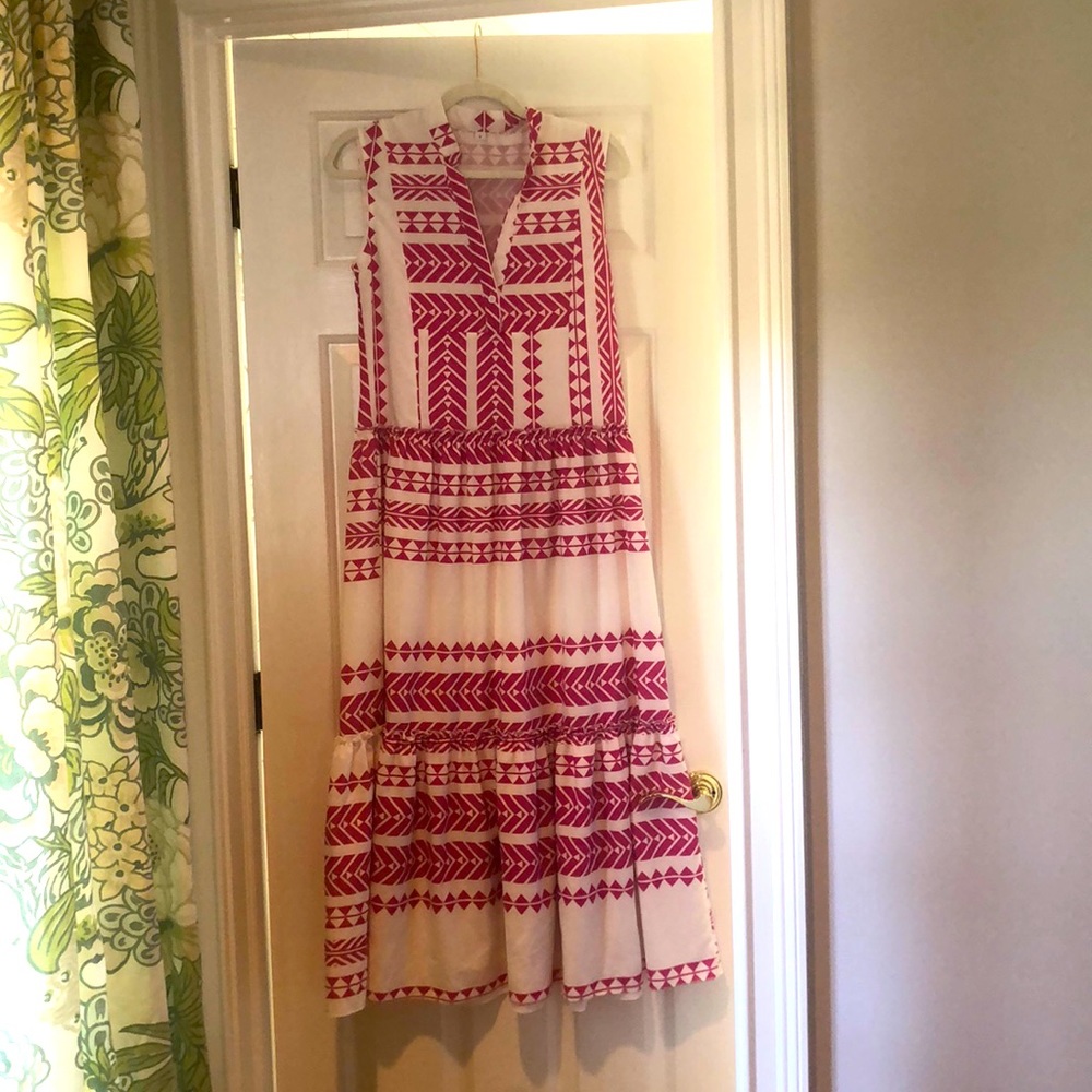 Pink dress. Fun for the summer.